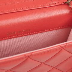 Chanel Classic Micro Clutch with Chain Red