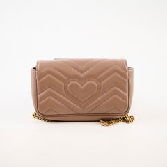 Gucci GG Marmont Matelasse Super Mini Dusty Pink