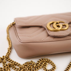 Gucci GG Marmont Matelasse Super Mini Dusty Pink