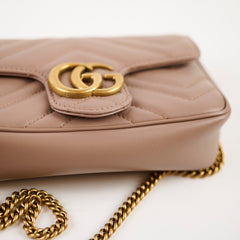 Gucci GG Marmont Matelasse Super Mini Dusty Pink