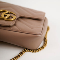 Gucci GG Marmont Matelasse Super Mini Dusty Pink