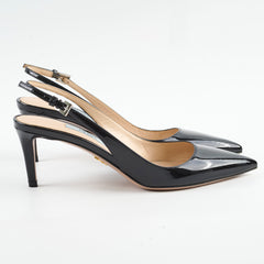 Prada Patent Sling Backs Black Size 36