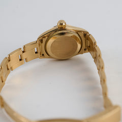 Rolex 26cm Oyster Perpetual 18k Yellow Gold Watch with Diamonds