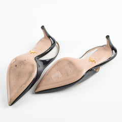 Prada Patent Sling Backs Black Size 36