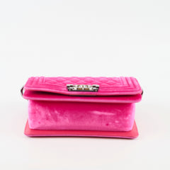 Chanel Small Boy Pink Velvet