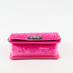 Chanel Small Boy Pink Velvet
