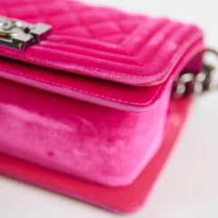 Chanel Small Boy Pink Velvet