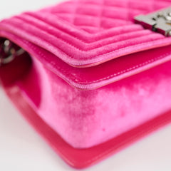 Chanel Small Boy Pink Velvet