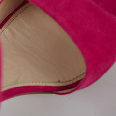 Prada Suede Block Heel Sandals Pink Size 39