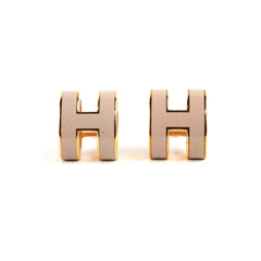 Hermes H Pop Earrings Marron Glance