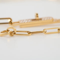Hermes Collier Cravate Kelly Diamond Chaine PM Lariat Necklace