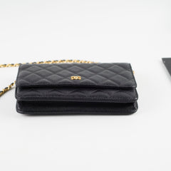 Chanel Black Caviar Wallet On Chain WOC GHW