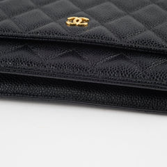 Chanel Black Caviar Wallet On Chain WOC GHW