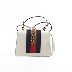 Gucci Sylvie White Mini Top Handle Crossbody Bag