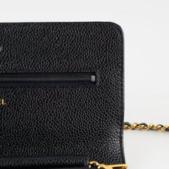 Chanel Black Caviar Wallet On Chain WOC GHW