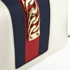 Gucci Sylvie White Mini Top Handle Crossbody Bag