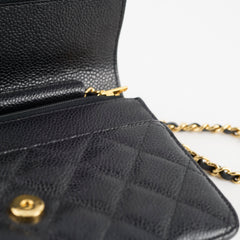Chanel Black Caviar Wallet On Chain WOC GHW