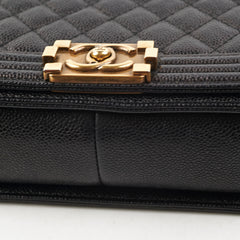 Chanel Old Medium Caviar Boy Black 20 Series