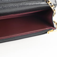 Chanel Black Caviar Wallet On Chain WOC GHW