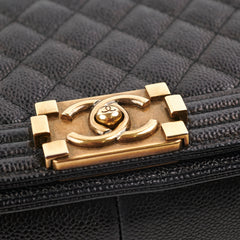 Chanel Old Medium Caviar Boy Black 20 Series