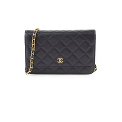 Chanel Caviar Wallet on Chain WOC Black