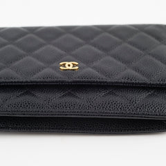 Chanel Caviar Wallet on Chain WOC Black