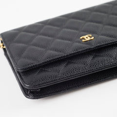 Chanel Caviar Wallet on Chain WOC Black