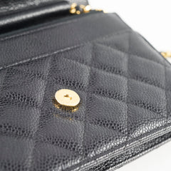 Chanel Caviar Wallet on Chain WOC Black
