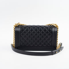 Chanel Caviar Old Medium Boy Bag Black 30 Series