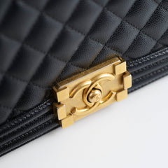 Chanel Caviar Old Medium Boy Bag Black 30 Series