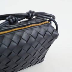 Bottega Veneta Mini Loop Navy Intrecciato leather