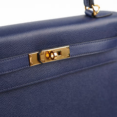 Hermes Kelly 32 Epsom Bleu Saphir - X Stamp