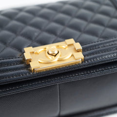 Chanel Caviar Old Medium Boy Bag Black 30 Series