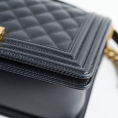 Chanel Caviar Old Medium Boy Bag Black 30 Series