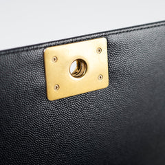 Chanel Caviar Old Medium Boy Bag Black 30 Series