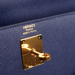 Hermes Kelly 32 Epsom Bleu Saphir - X Stamp