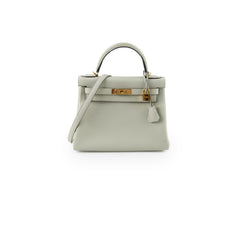 Hermes Kelly 28 Togo Gris Neve - Stamp B