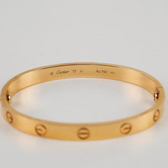 Cartier Love Bracelet Classic Pink Gold Size 17