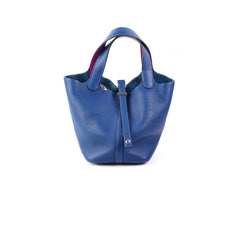 Hermes Picotin 18 Clemence Deep Blue/Anemone