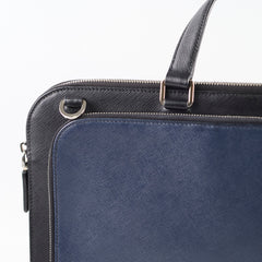 Prada Saffiano Leather Briefcase Crossbody Black