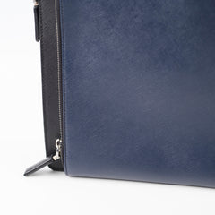 Prada Saffiano Leather Briefcase Crossbody Black
