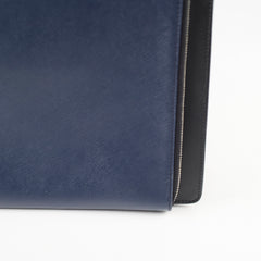 Prada Saffiano Leather Briefcase Crossbody Black