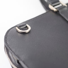 Prada Saffiano Leather Briefcase Crossbody Black