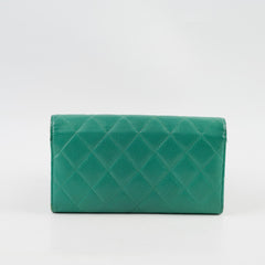 Chanel Green Caviar Long Wallet