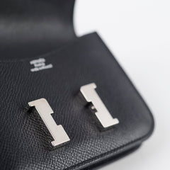 Hermes Constance Slim Wallet Black Epsom Palladium HW U Stamp