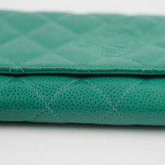 Chanel Green Caviar Long Wallet