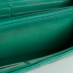 Chanel Green Caviar Long Wallet