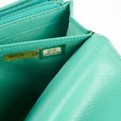 Chanel Green Caviar Long Wallet