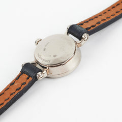 Hermes Faubourg Mini 15mm Watch Navy with 18k White Gold Diamonds