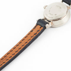 Hermes Faubourg Mini 15mm Watch Navy with 18k White Gold Diamonds